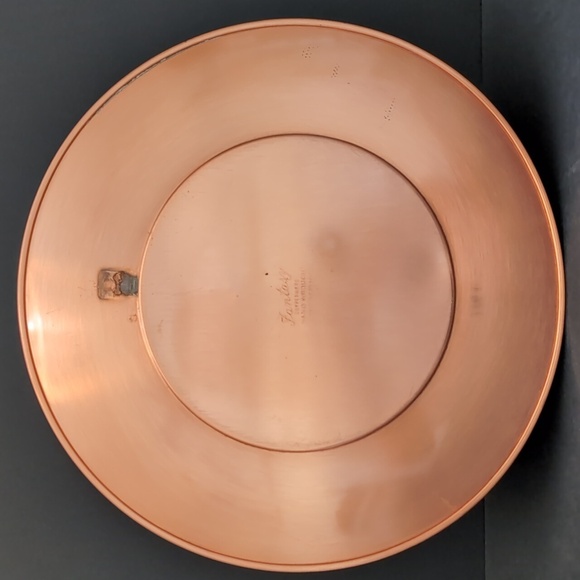 Fantasy Copperware,Hand Wrought Decorative Plate with Enameled Center . - Picture 7 of 9
